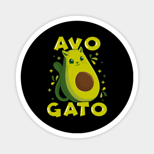 Cute & Funny Avogato Avocado Cat Pun Magnet